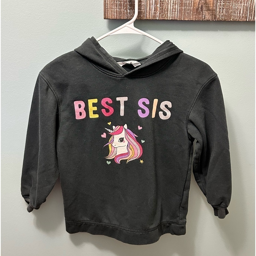 H&M Best Sis Black hoodie 6-8 years